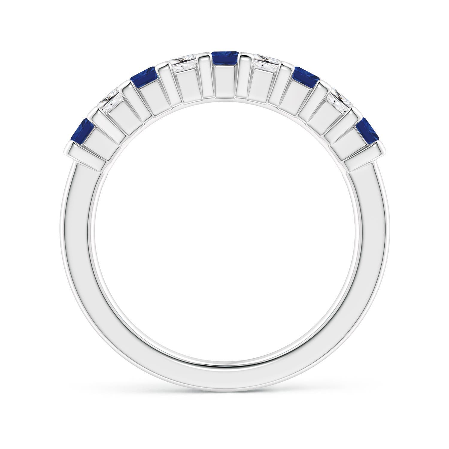 Angara Natural Blue Sapphire and Diamond Wedding Ring in 14K Solid Gold (2.6MM) - Bild 13 von 44