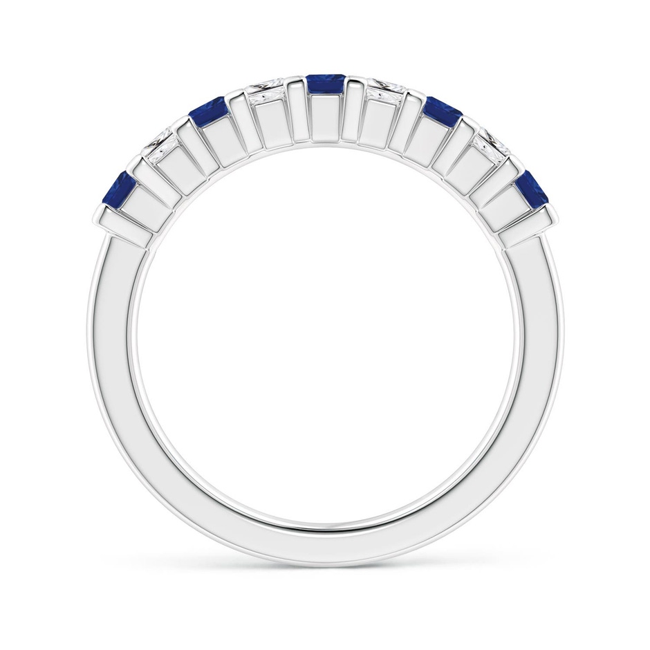 2.6mm AAA Blue Sapphire and Diamond Semi Eternity Classic Wedding Ring in White Gold side 199