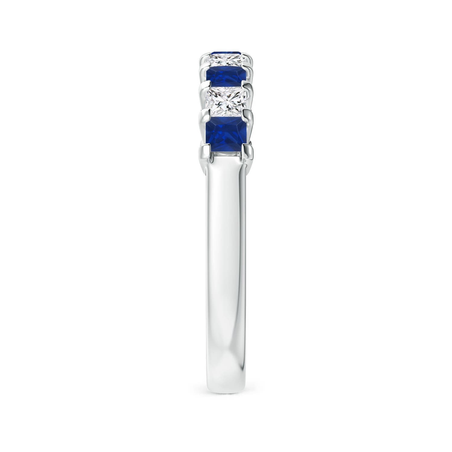 Angara Natural Blue Sapphire and Diamond Wedding Ring in 14K Solid Gold (2.6MM) - Bild 16 von 44