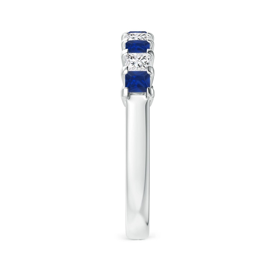 2.6mm AAA Blue Sapphire and Diamond Semi Eternity Classic Wedding Ring in White Gold side 299