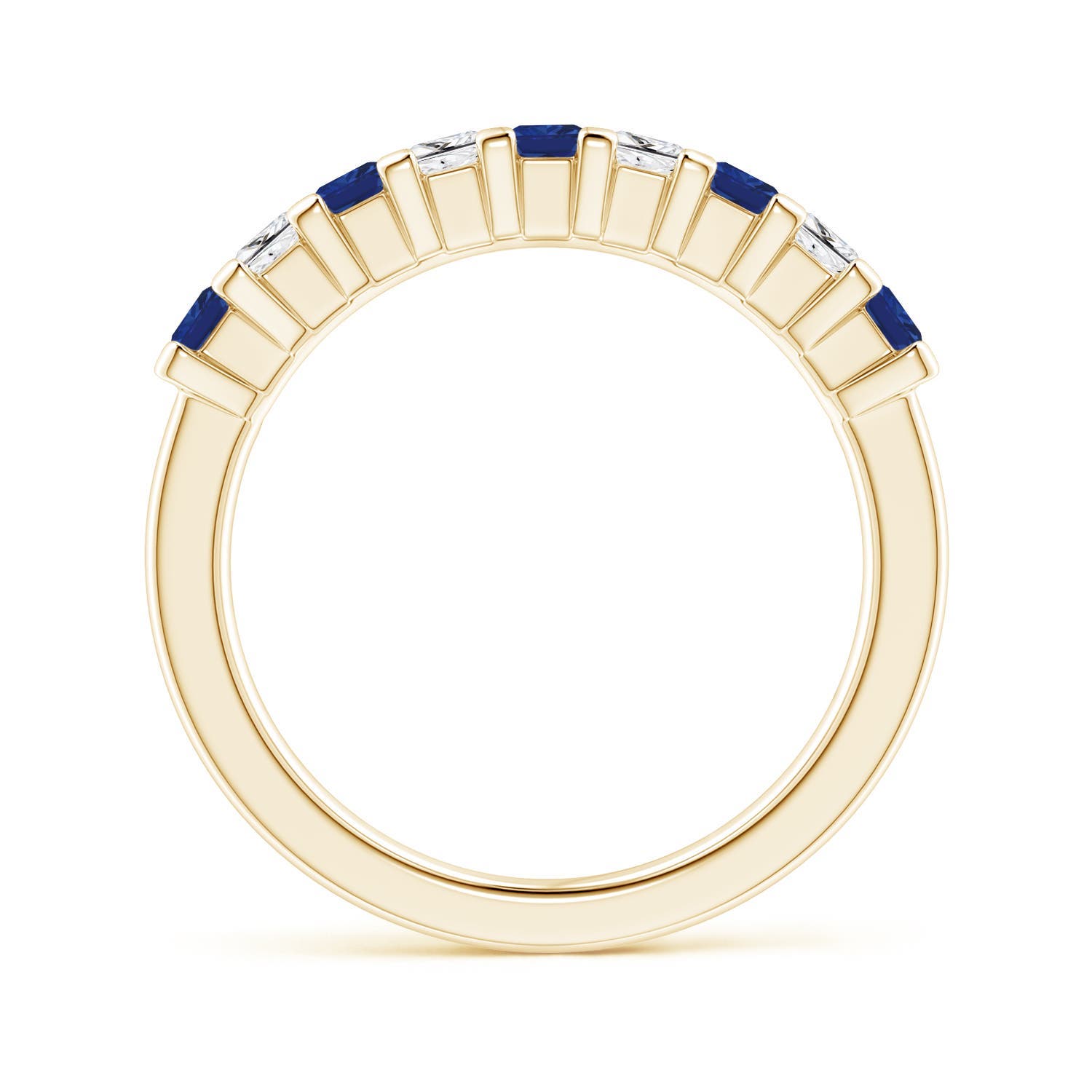 Angara Natural Blue Sapphire and Diamond Wedding Ring in 14K Solid Gold (2.6MM) - Bild 24 von 44