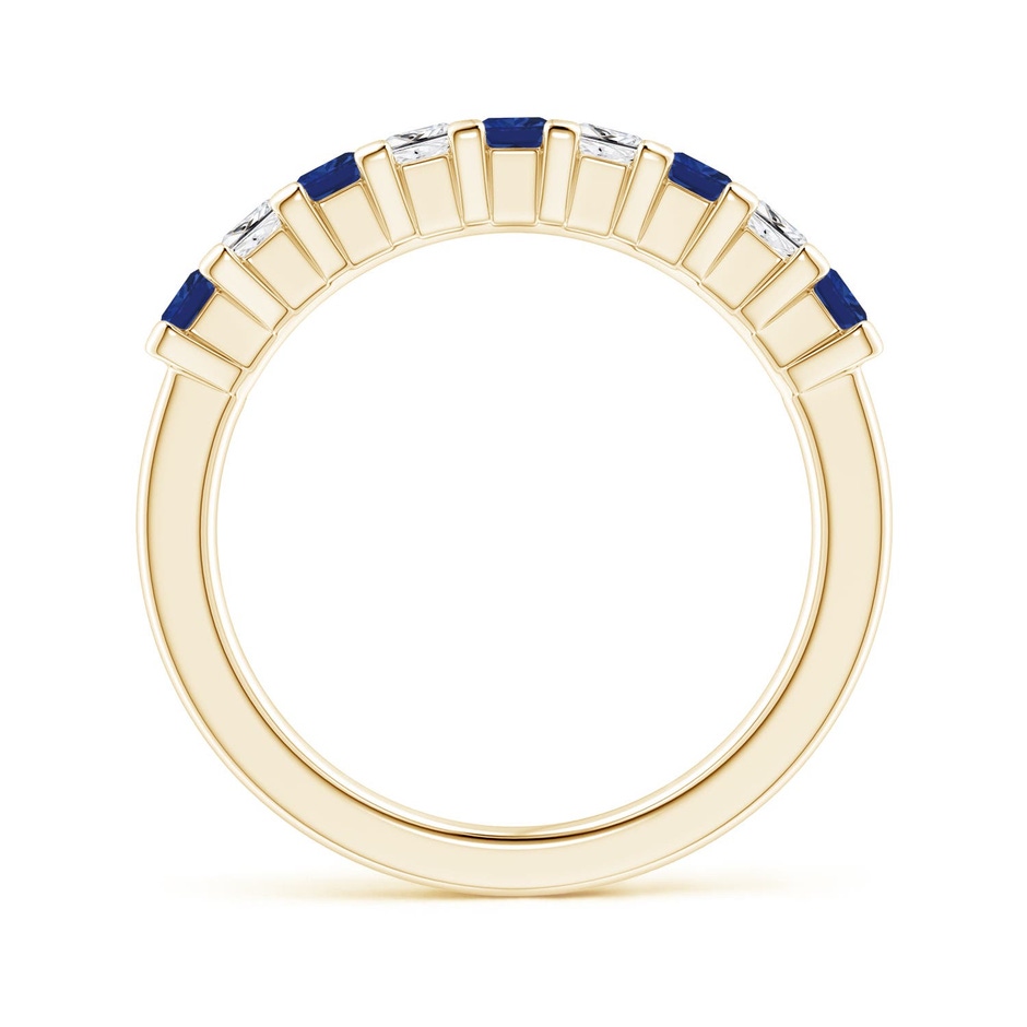 2.6mm AAA Blue Sapphire and Diamond Semi Eternity Classic Wedding Ring in Yellow Gold side 199