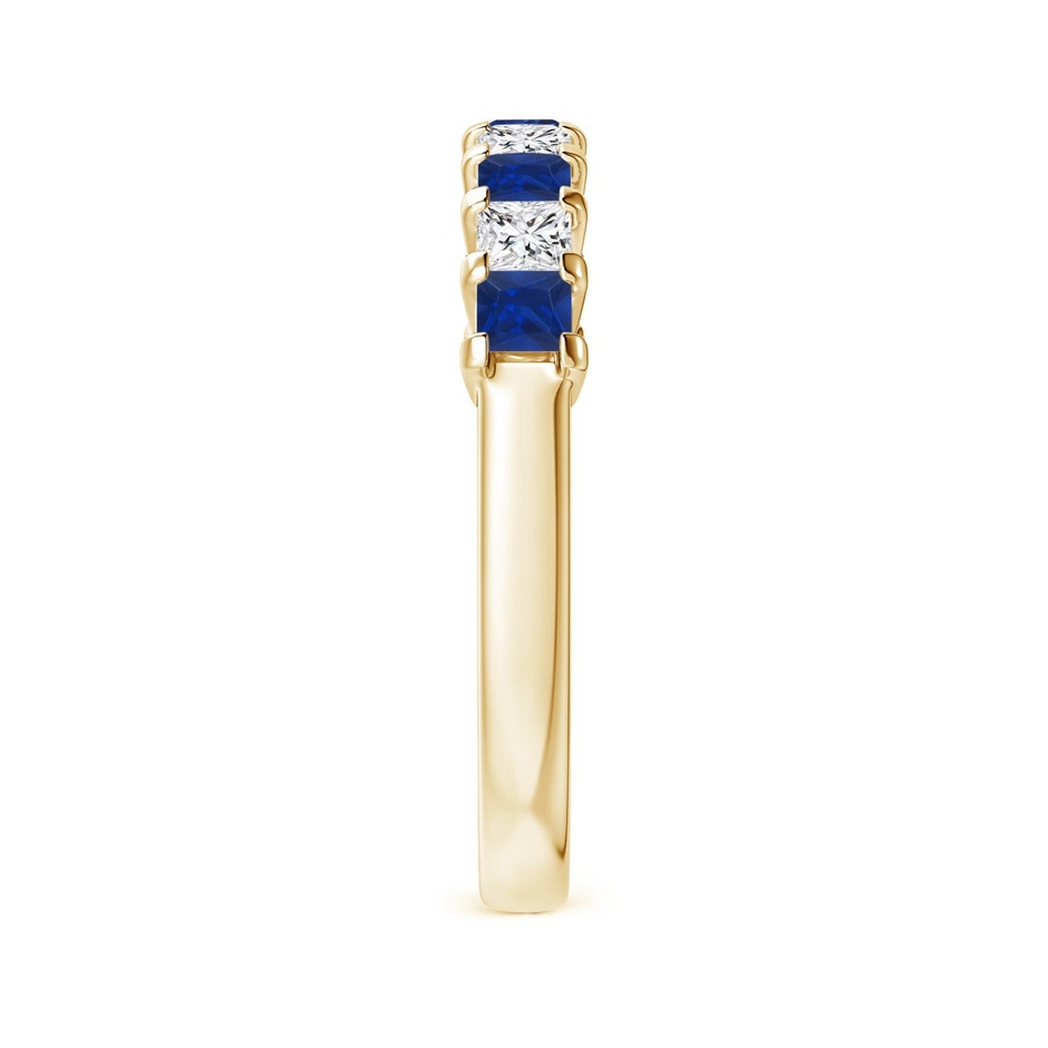 2.6mm AAA Blue Sapphire and Diamond Semi Eternity Classic Wedding Ring in Yellow Gold side 299