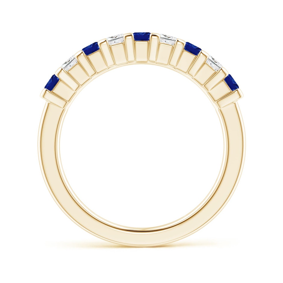 2.6mm AAAA Blue Sapphire and Diamond Semi Eternity Classic Wedding Ring in 18K Yellow Gold side 199