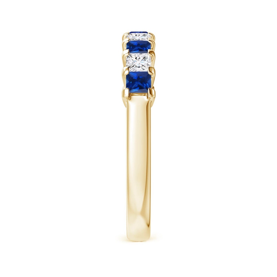 2.6mm AAAA Blue Sapphire and Diamond Semi Eternity Classic Wedding Ring in 18K Yellow Gold side 299