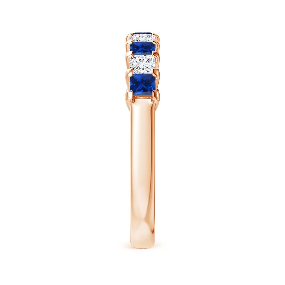 2.6mm AAAA Blue Sapphire and Diamond Semi Eternity Classic Wedding Ring in Rose Gold side 299