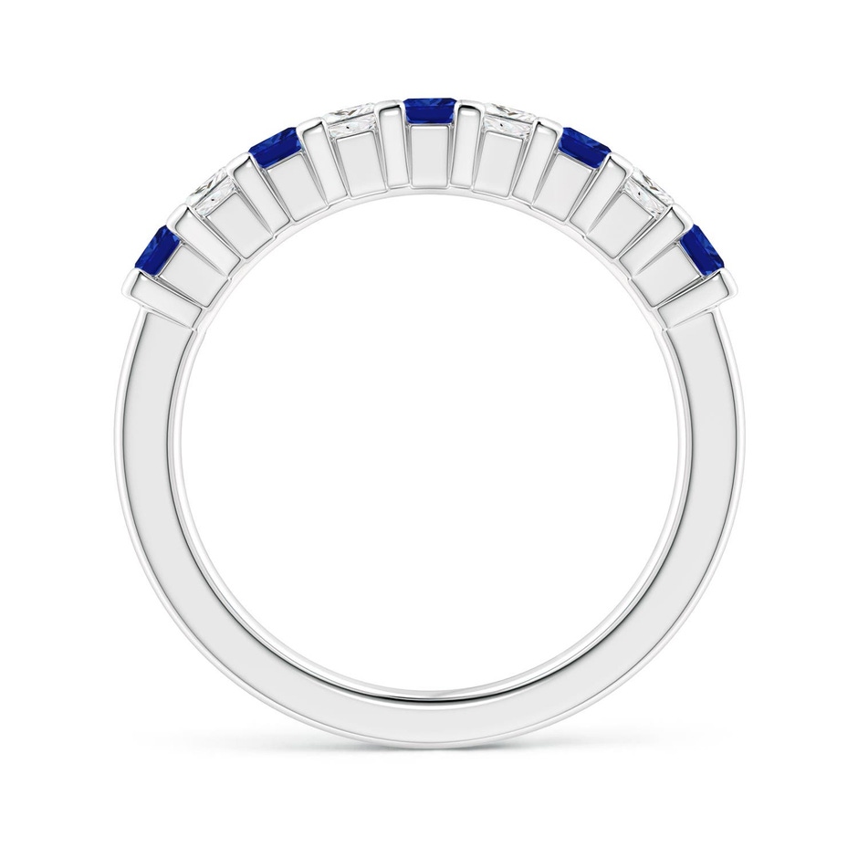 2.6mm AAAA Blue Sapphire and Diamond Semi Eternity Classic Wedding Ring in White Gold side 199