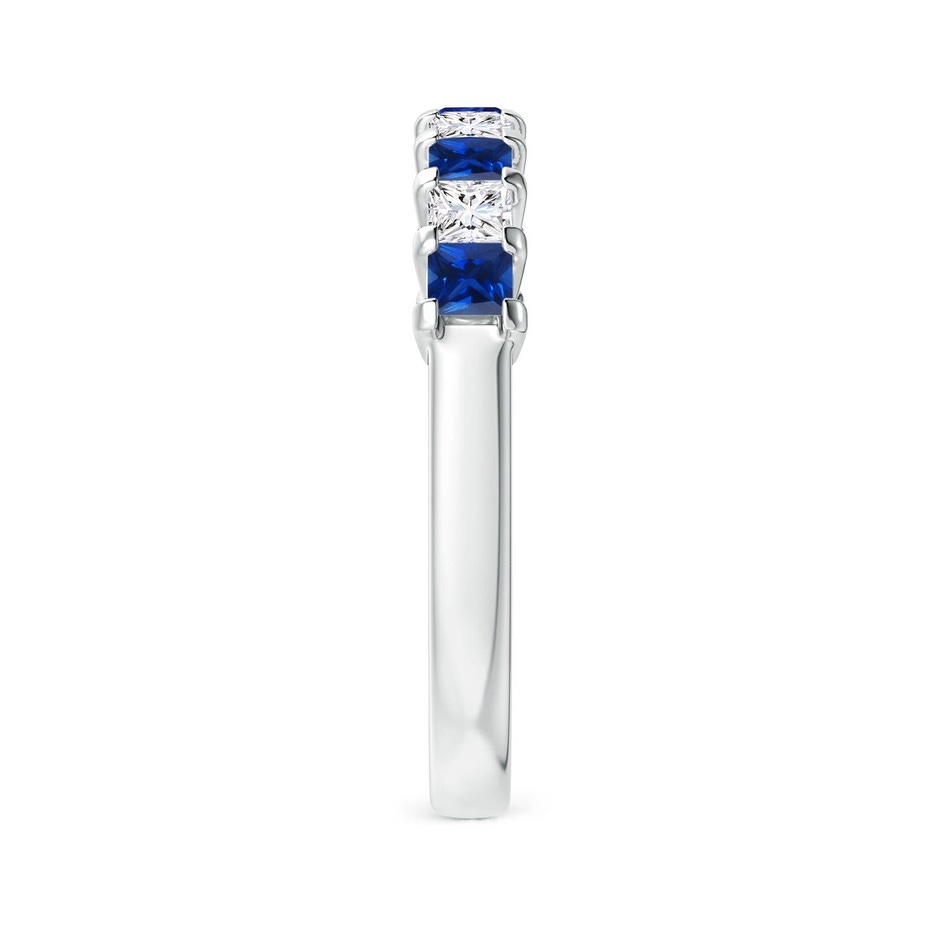 2.6mm AAAA Blue Sapphire and Diamond Semi Eternity Classic Wedding Ring in White Gold side 299