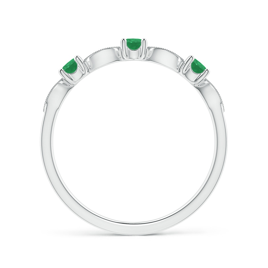 2.7mm A Emerald & Diamond Marquise and Dot Ring in White Gold side 199