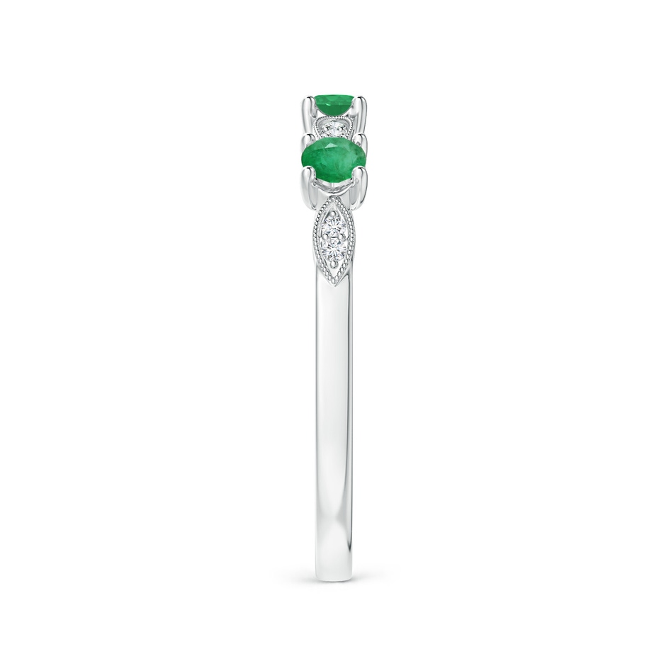 2.7mm A Emerald & Diamond Marquise and Dot Ring in White Gold side 299
