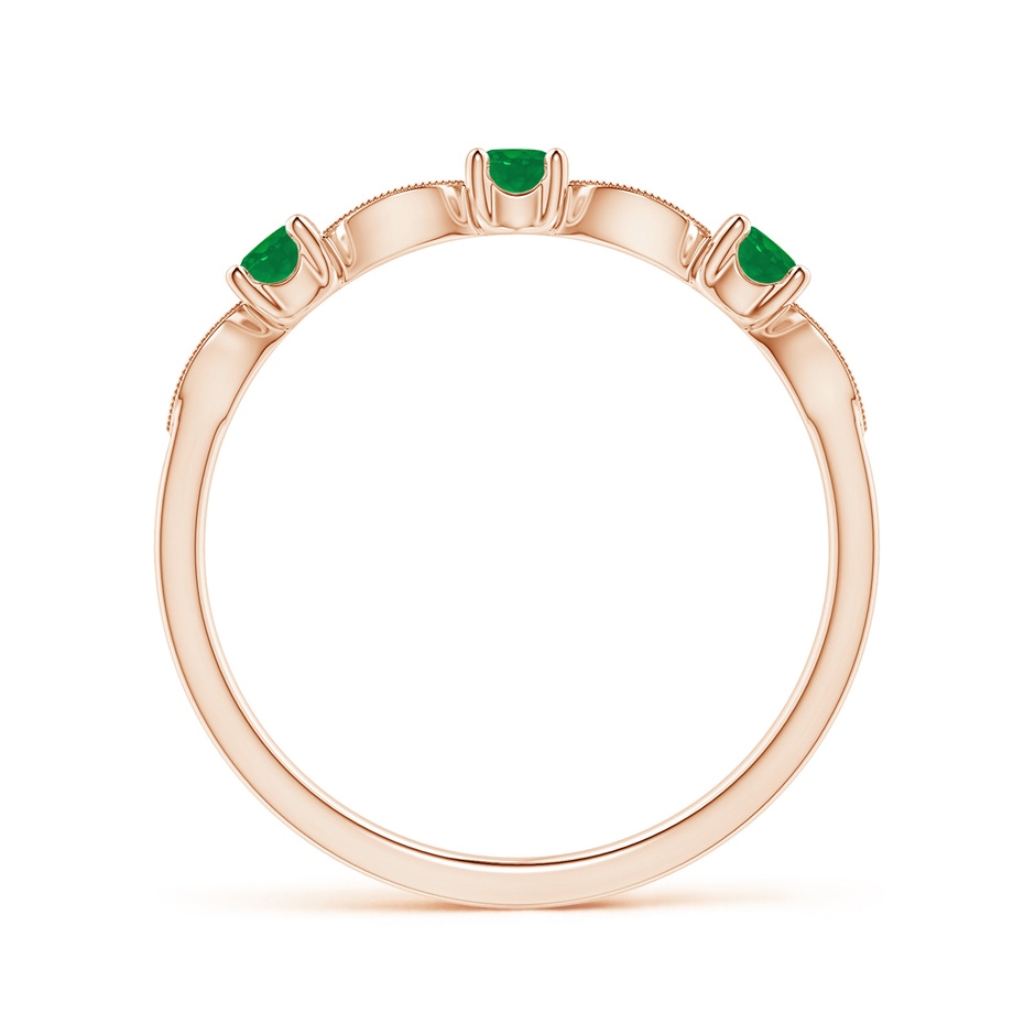 2.7mm AA Emerald & Diamond Marquise and Dot Ring in Rose Gold side 199