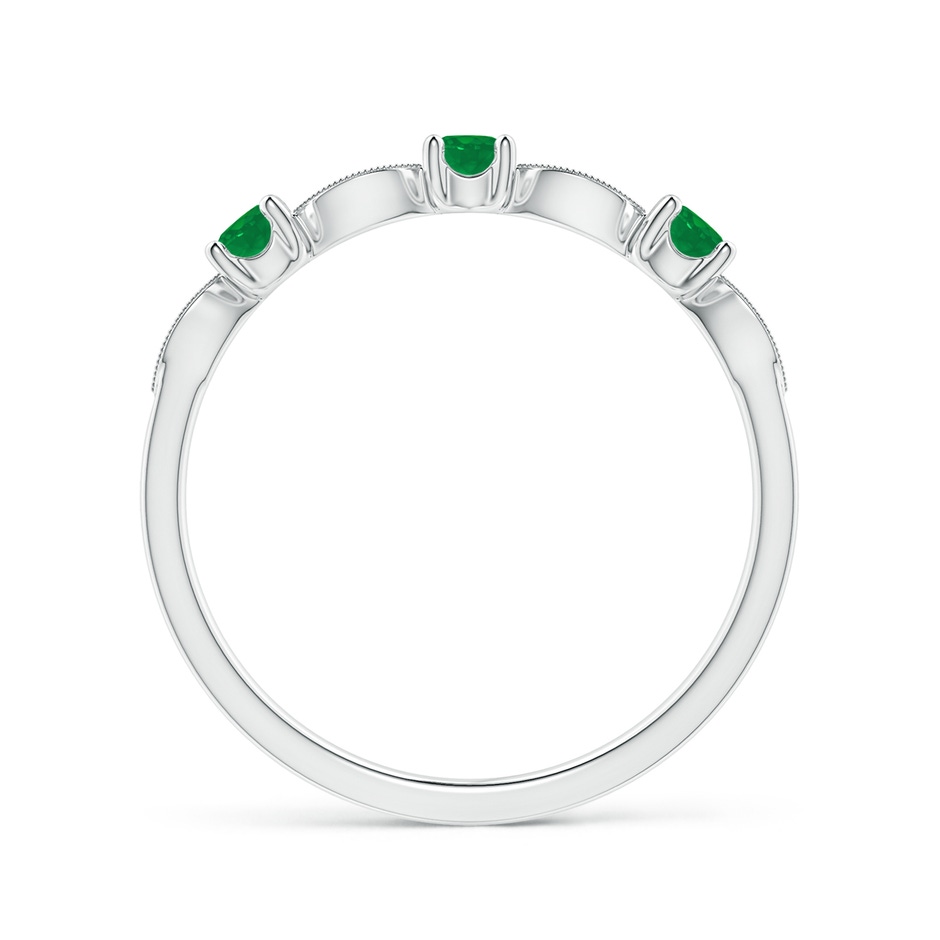 2.7mm AA Emerald & Diamond Marquise and Dot Ring in White Gold side 199
