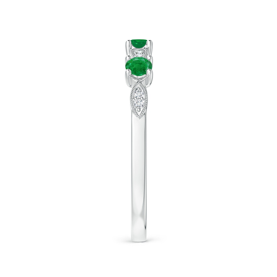 2.7mm AA Emerald & Diamond Marquise and Dot Ring in White Gold side 299