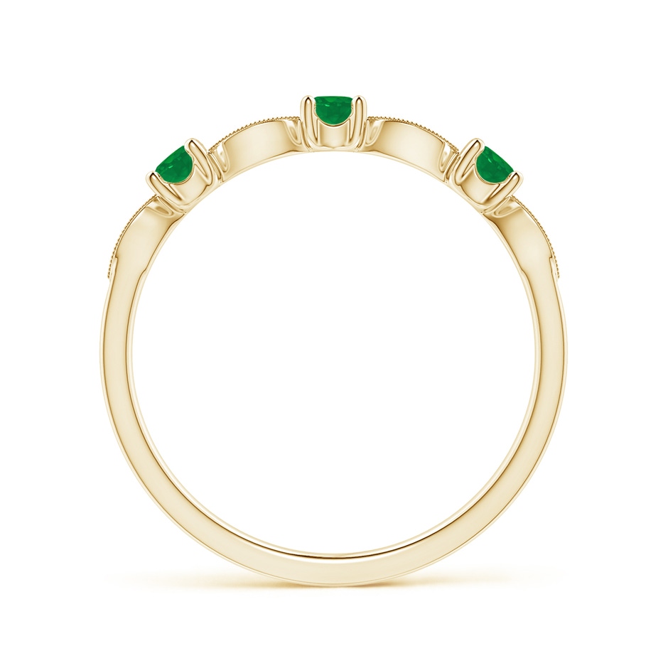 2.7mm AA Emerald & Diamond Marquise and Dot Ring in Yellow Gold side 199