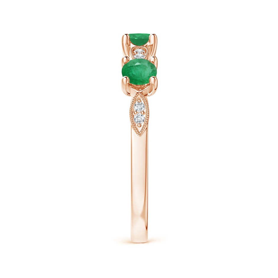 3.5mm A Emerald & Diamond Marquise and Dot Ring in 18K Rose Gold side 299
