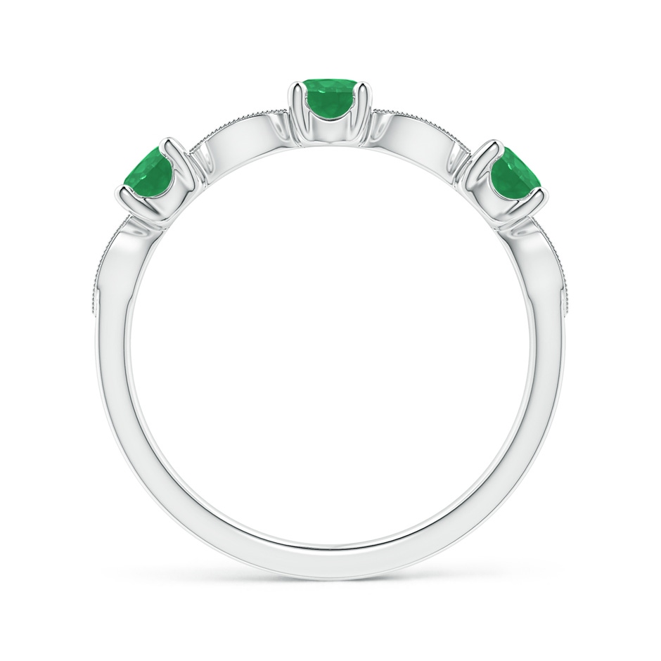 3.5mm A Emerald & Diamond Marquise and Dot Ring in 18K White Gold side 199