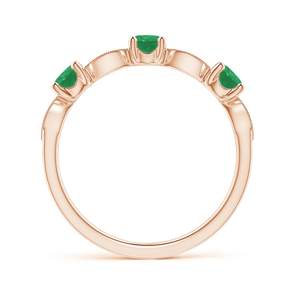 3.5mm A Emerald & Diamond Marquise and Dot Ring in Rose Gold side 199