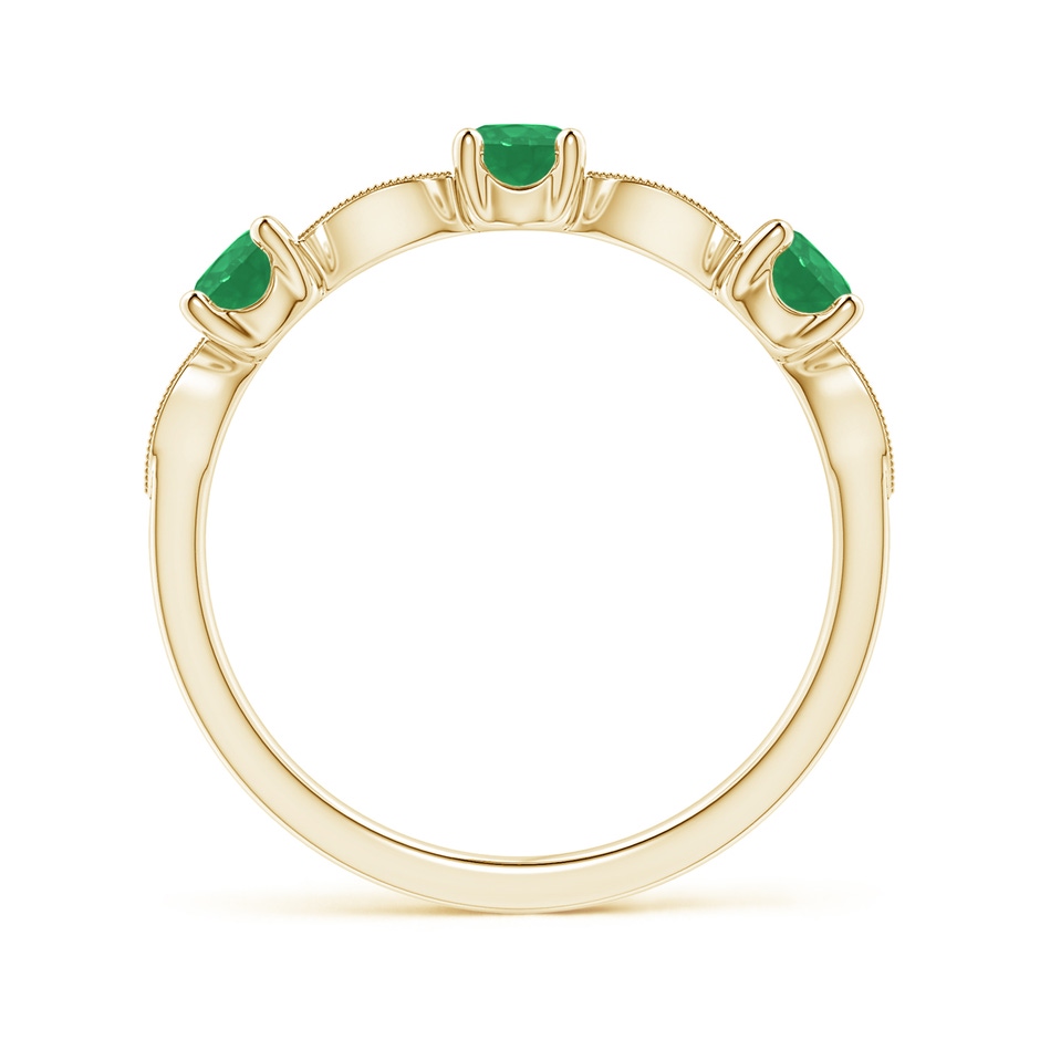 3.5mm A Emerald & Diamond Marquise and Dot Ring in Yellow Gold side 199