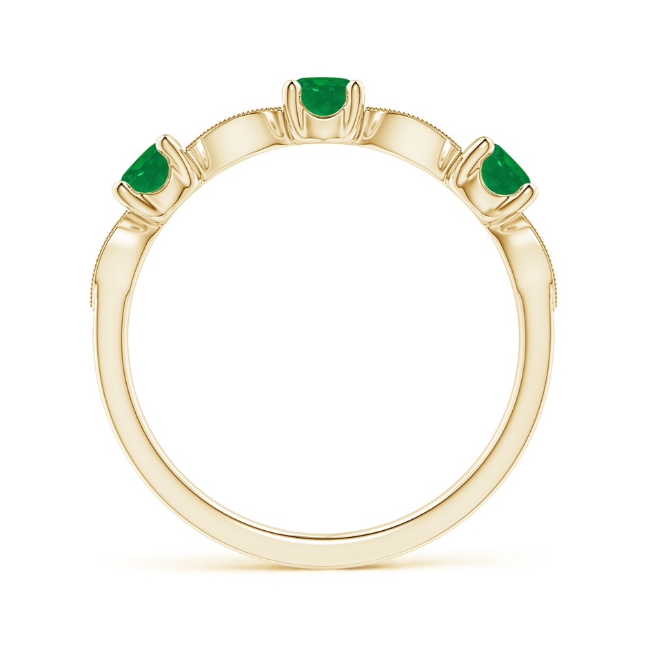 3.5mm AA Emerald & Diamond Marquise and Dot Ring in 18K Yellow Gold side 199