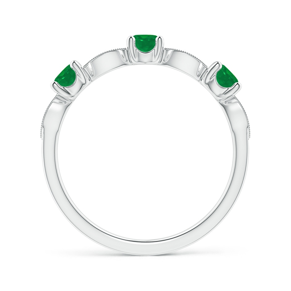 3.5mm AA Emerald & Diamond Marquise and Dot Ring in White Gold side 199