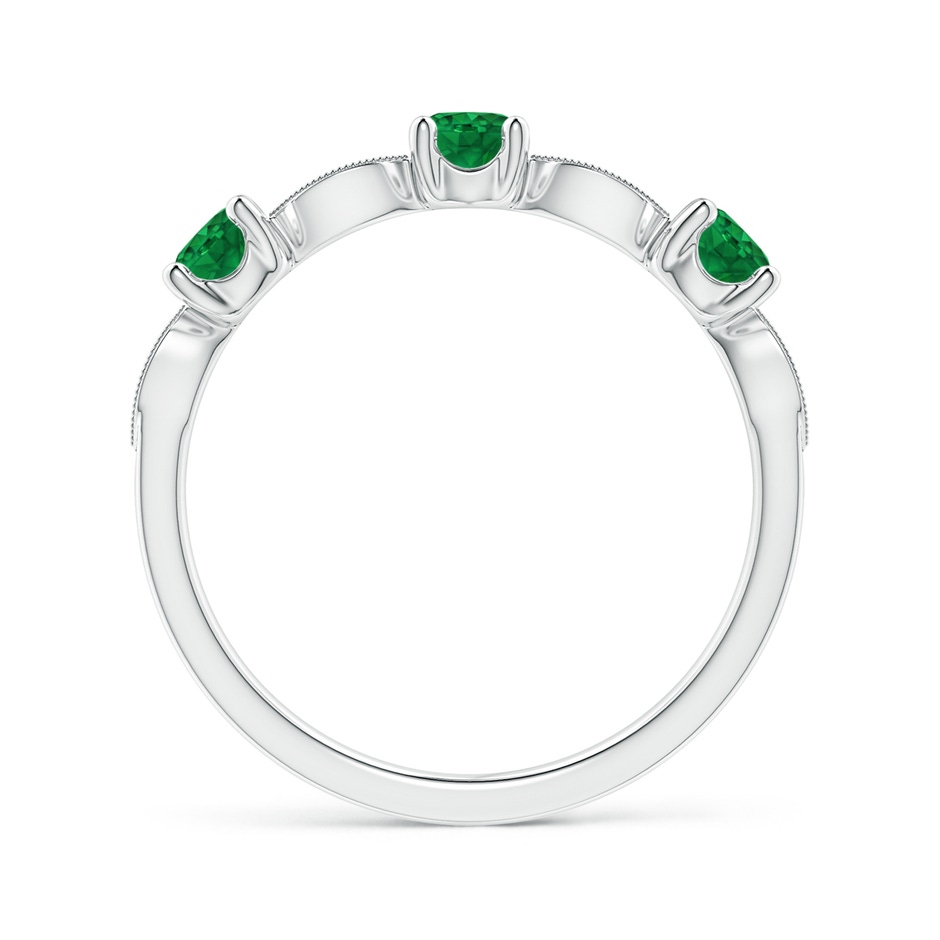 3.5mm AAA Emerald & Diamond Marquise and Dot Ring in 18K White Gold side 199