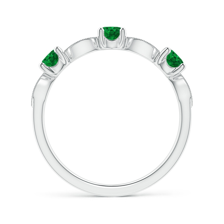 3.5mm AAAA Emerald & Diamond Marquise and Dot Ring in White Gold side 199