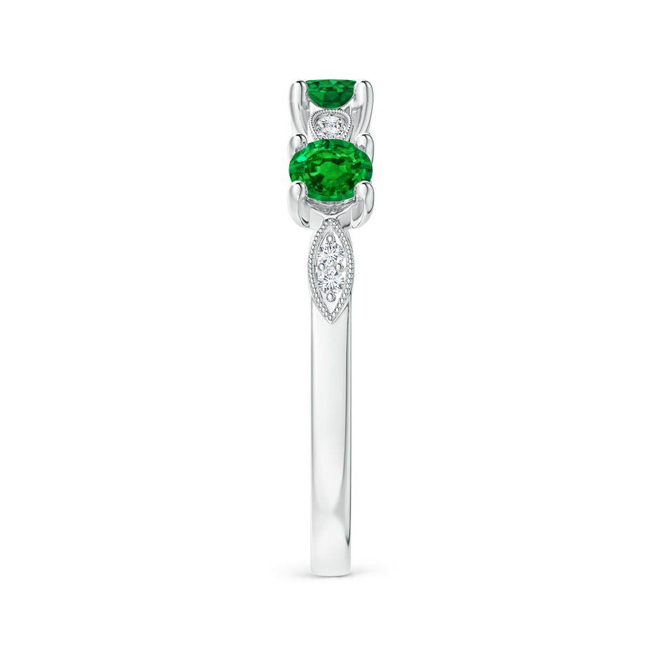3.5mm AAAA Emerald & Diamond Marquise and Dot Ring in White Gold side 299