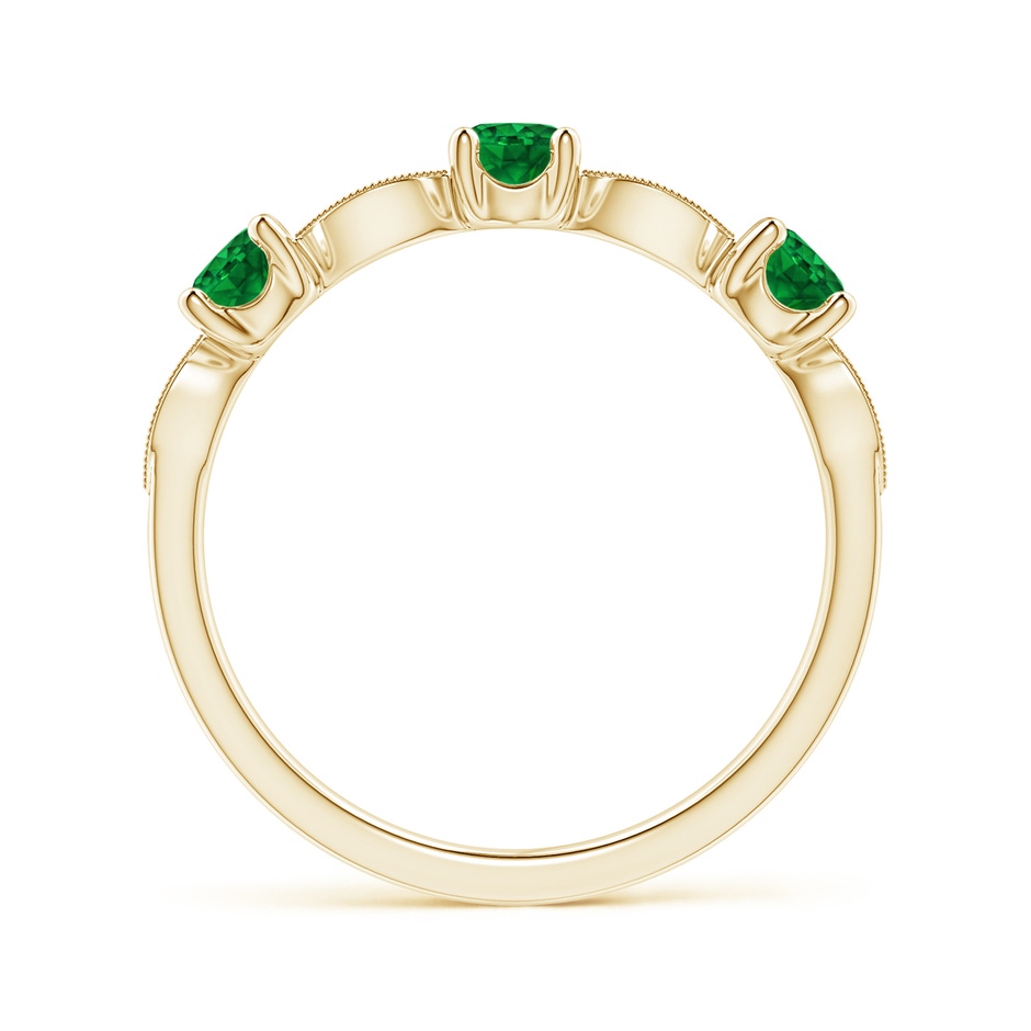 3.5mm AAAA Emerald & Diamond Marquise and Dot Ring in Yellow Gold side 199