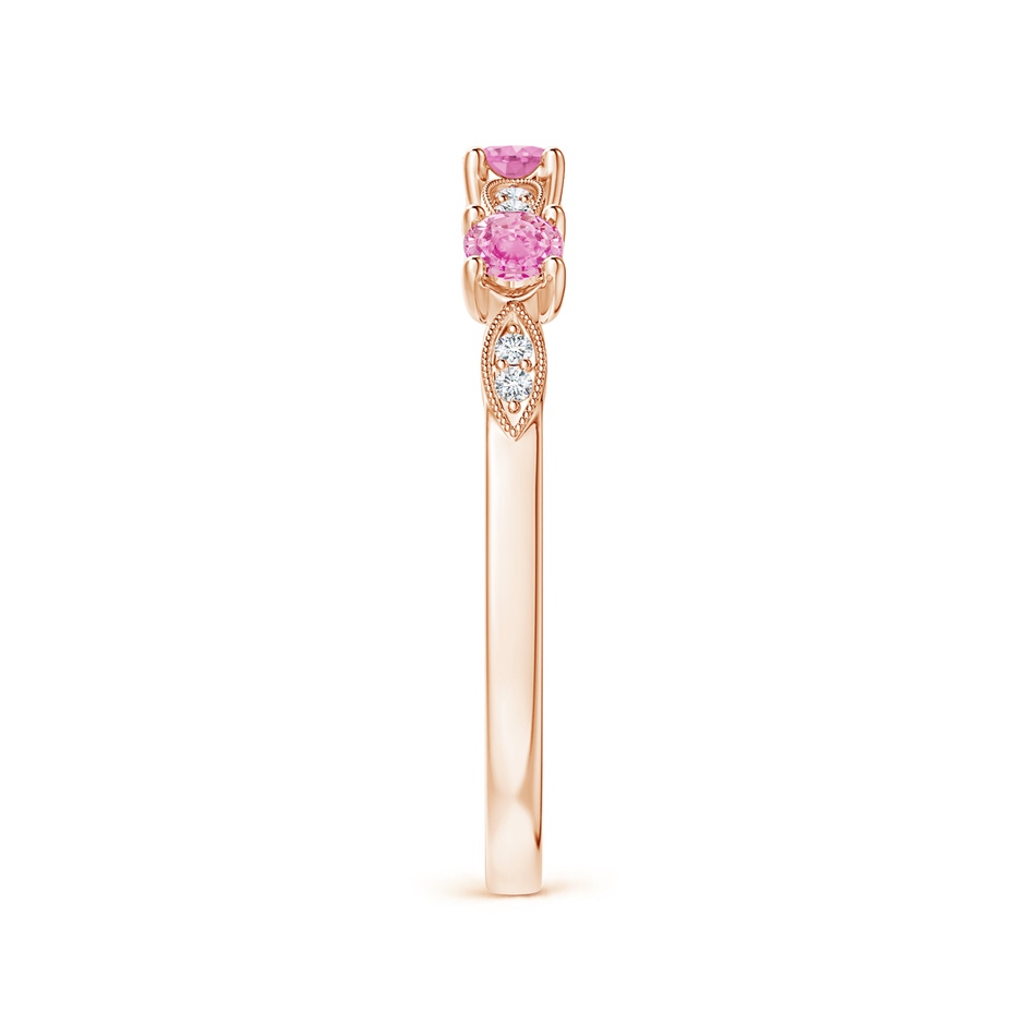 2.7mm A Pink Sapphire & Diamond Marquise and Dot Band in Rose Gold side 299