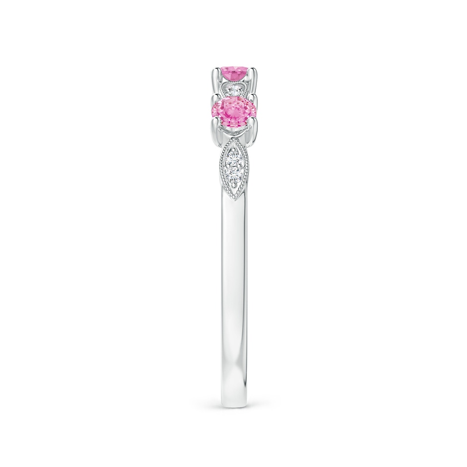 2.7mm A Pink Sapphire & Diamond Marquise and Dot Band in White Gold side 299