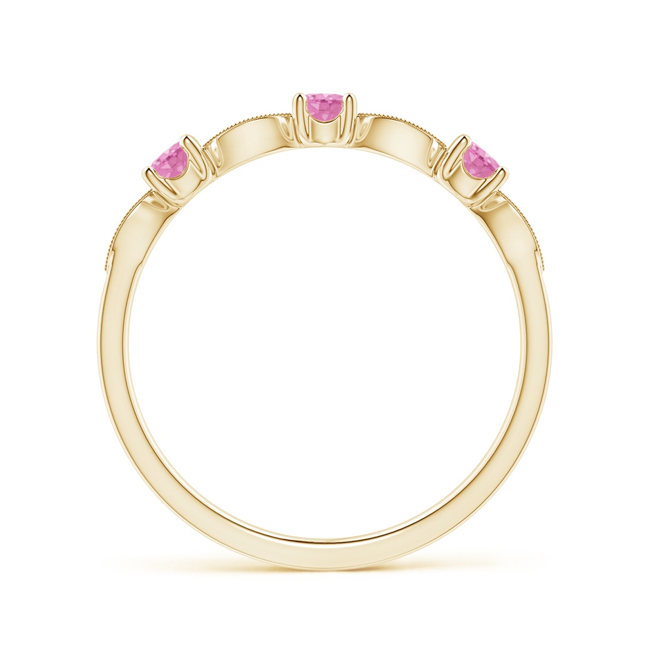 2.7mm A Pink Sapphire & Diamond Marquise and Dot Band in Yellow Gold side 199