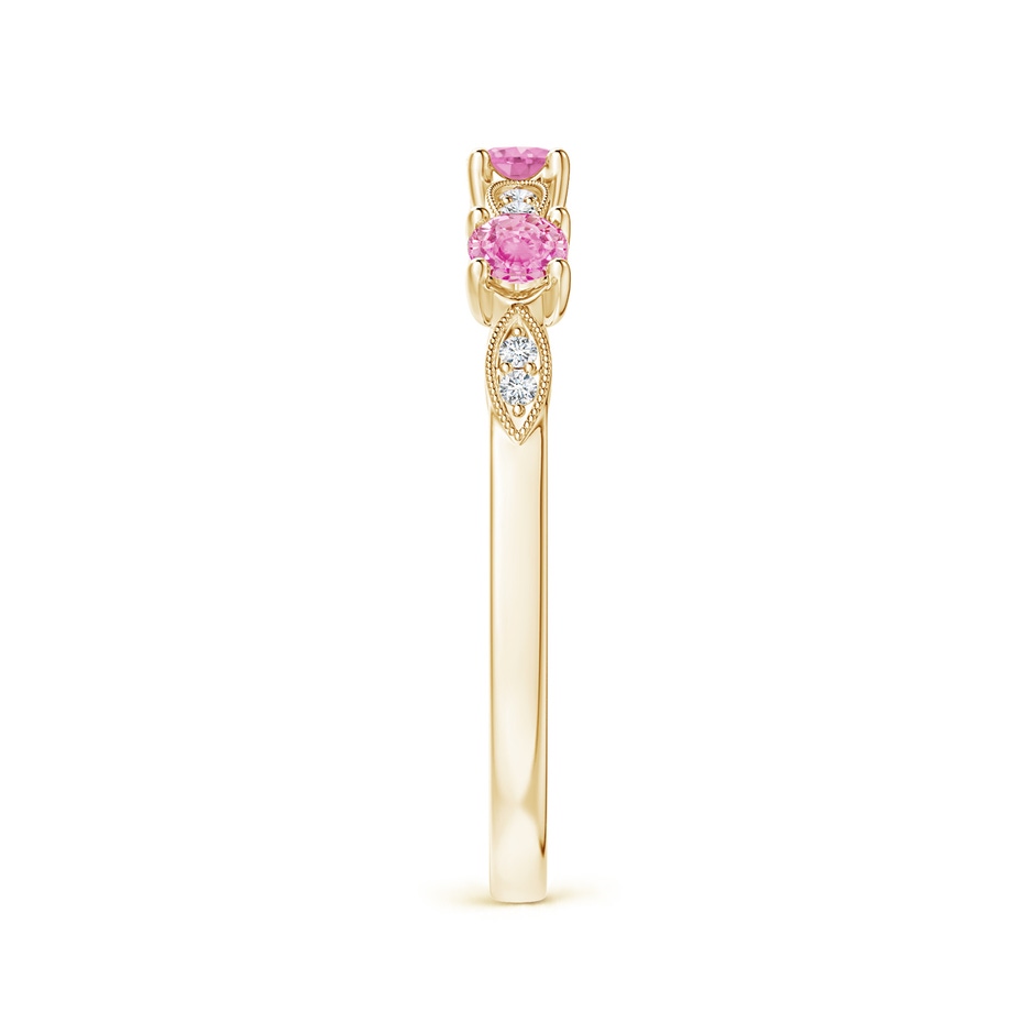 2.7mm A Pink Sapphire & Diamond Marquise and Dot Band in Yellow Gold side 299