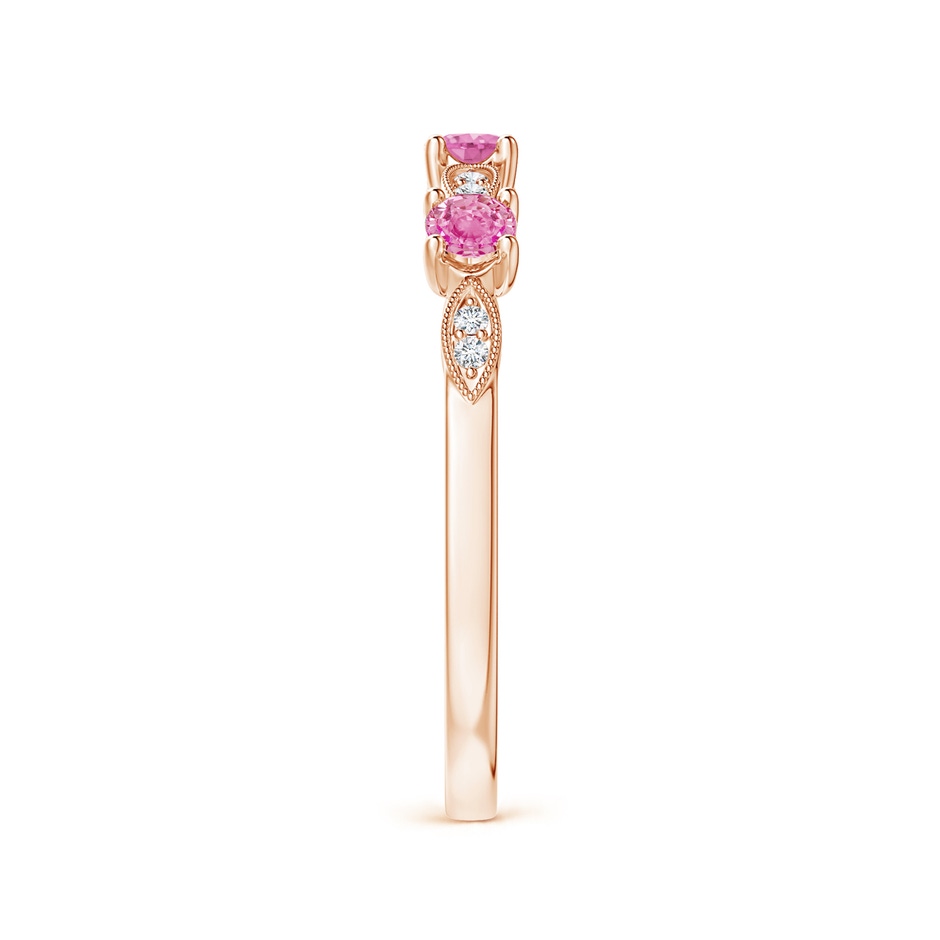 2.7mm AA Pink Sapphire & Diamond Marquise and Dot Band in Rose Gold side 299