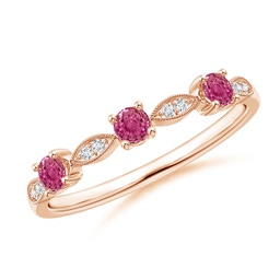 Non Eternity Rose Gold Pink Sapphire Rings