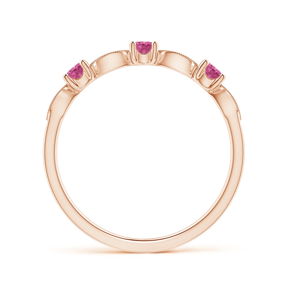 2.7mm AAAA Pink Sapphire & Diamond Marquise and Dot Band in Rose Gold side 199