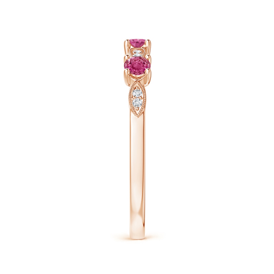 2.7mm AAAA Pink Sapphire & Diamond Marquise and Dot Band in Rose Gold side 299