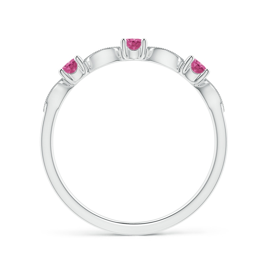 2.7mm AAAA Pink Sapphire & Diamond Marquise and Dot Band in White Gold side 199