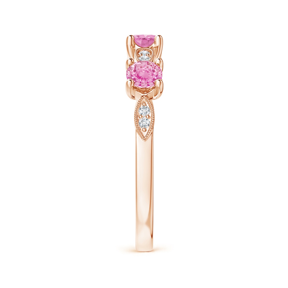 3.5mm A Pink Sapphire & Diamond Marquise and Dot Band in 18K Rose Gold side 299