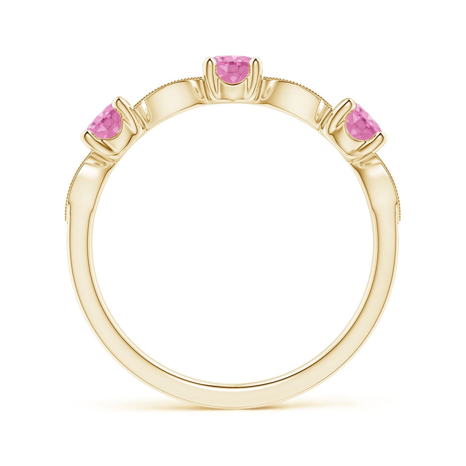 3.5mm A Pink Sapphire & Diamond Marquise and Dot Band in 18K Yellow Gold side 199