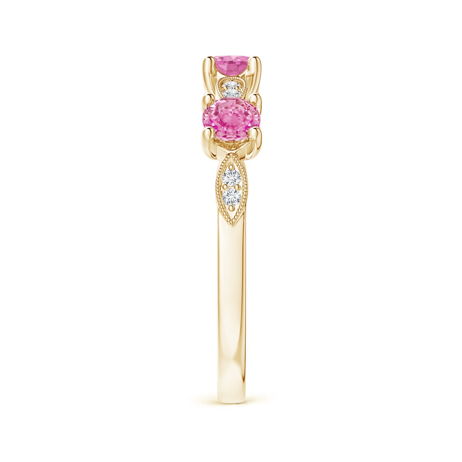 3.5mm AA Pink Sapphire & Diamond Marquise and Dot Band in 18K Yellow Gold side 299