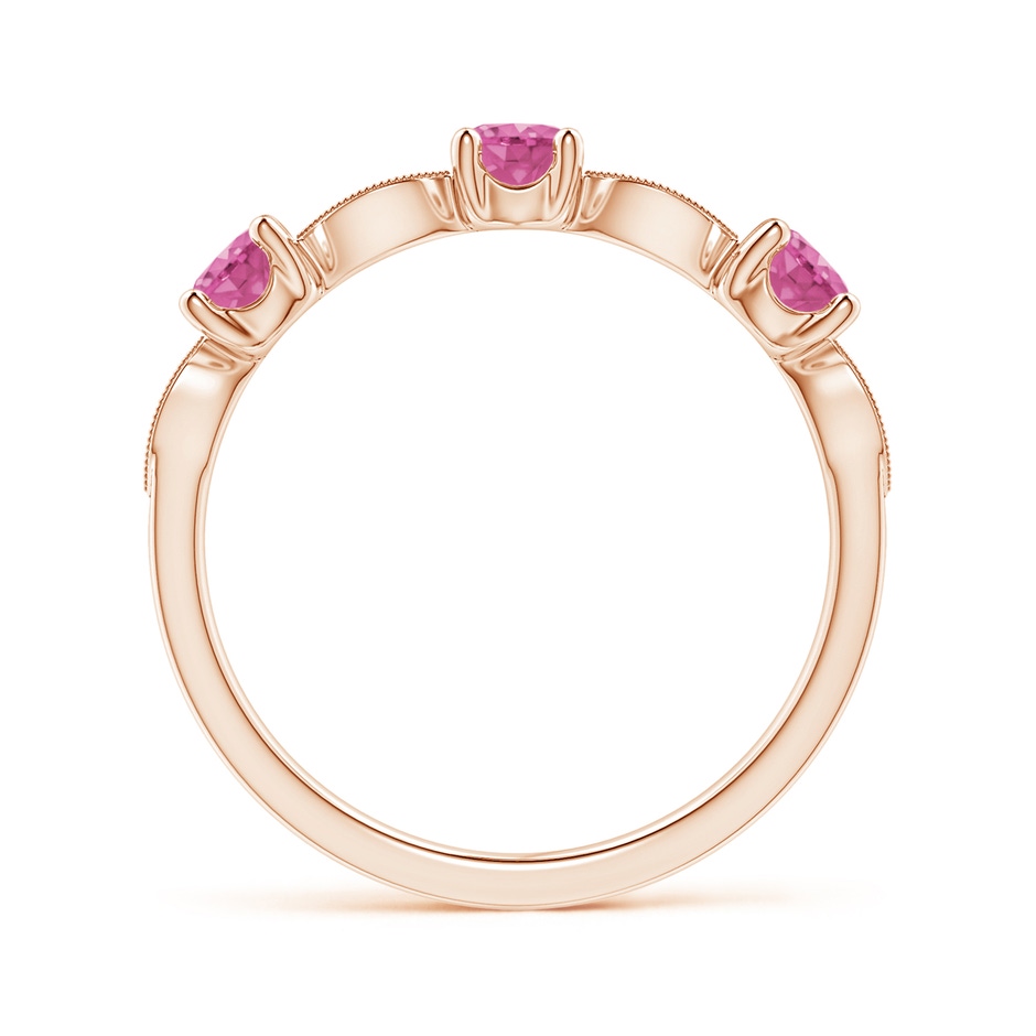 3.5mm AAA Pink Sapphire & Diamond Marquise and Dot Band in 18K Rose Gold side 199