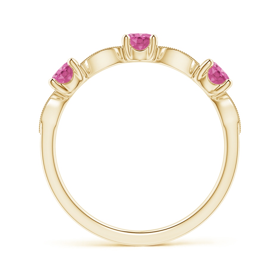 3.5mm AAA Pink Sapphire & Diamond Marquise and Dot Band in 18K Yellow Gold side 199