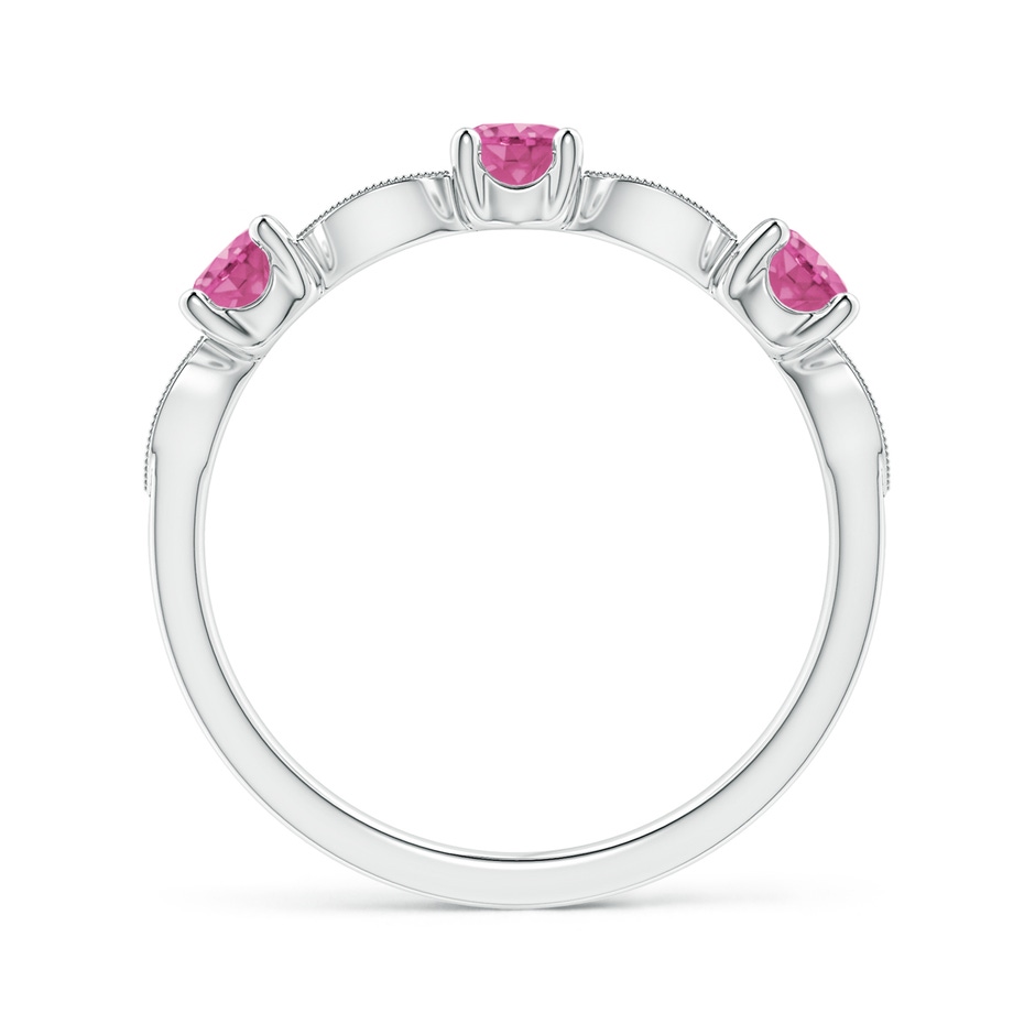 3.5mm AAA Pink Sapphire & Diamond Marquise and Dot Band in White Gold side 199