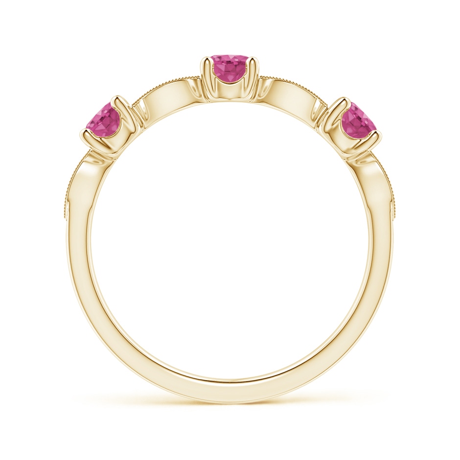 3.5mm AAAA Pink Sapphire & Diamond Marquise and Dot Band in 18K Yellow Gold side 199