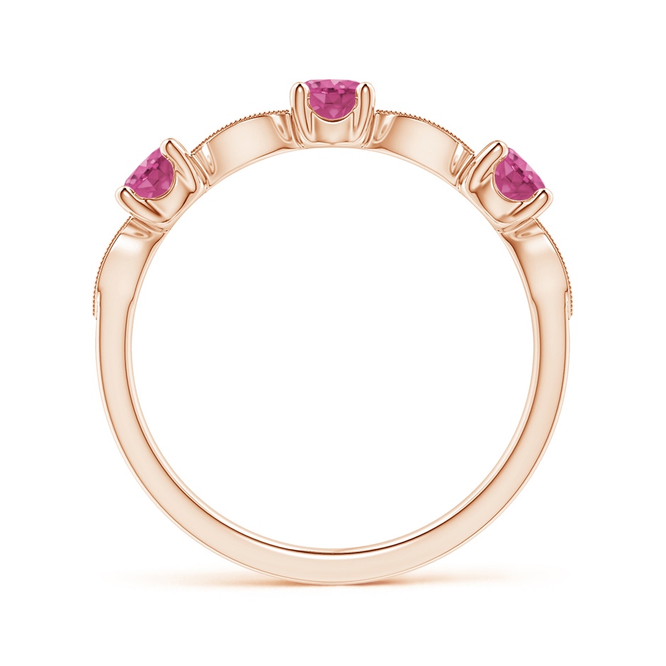 3.5mm AAAA Pink Sapphire & Diamond Marquise and Dot Band in Rose Gold side 199