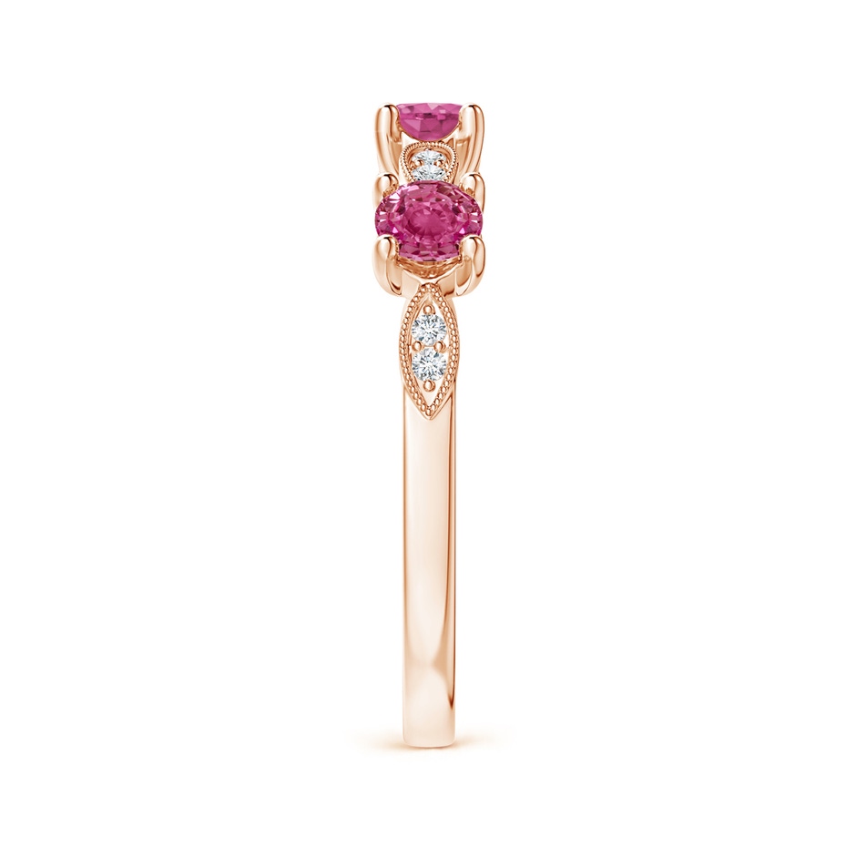 3.5mm AAAA Pink Sapphire & Diamond Marquise and Dot Band in Rose Gold side 299