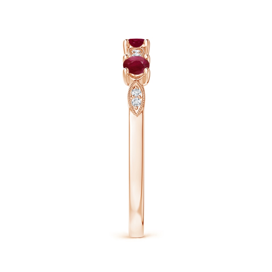 2.7mm A Ruby & Diamond Marquise and Dot Ring in Rose Gold side 299