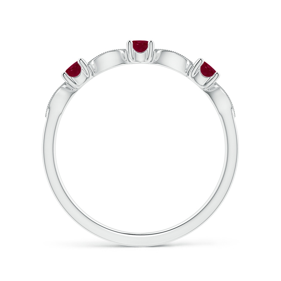 2.7mm A Ruby & Diamond Marquise and Dot Ring in S999 Silver side 199