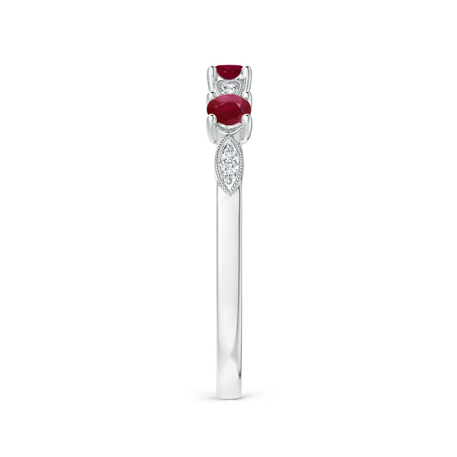 2.7mm A Ruby & Diamond Marquise and Dot Ring in S999 Silver side 299