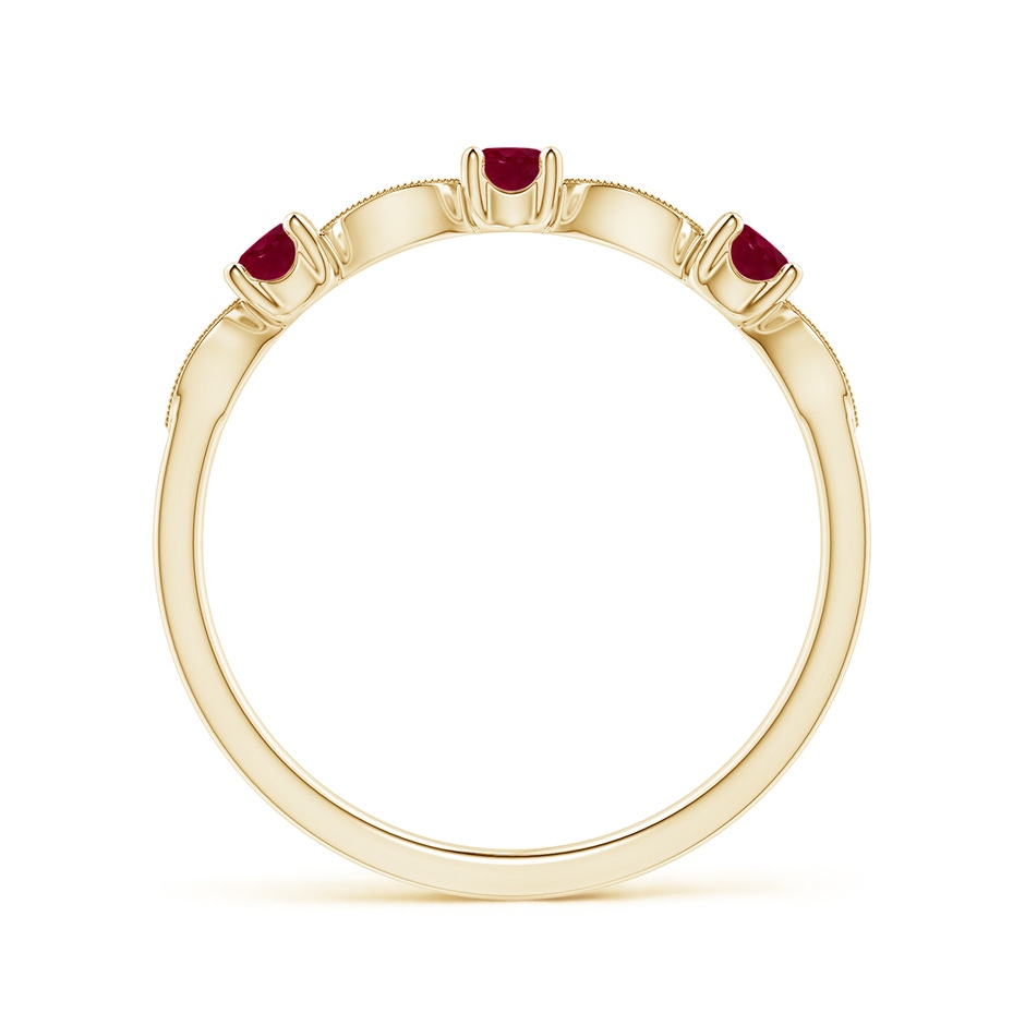 2.7mm A Ruby & Diamond Marquise and Dot Ring in Yellow Gold side 199